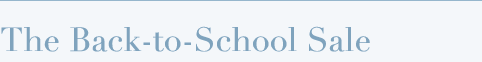 The Back-To-School Sale