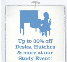 Up to 30% off Desks, Hutches & more at our Study Event!