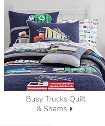 BUSY TRUCKS QUILT & SHAMS