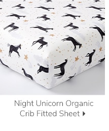 NIGHT UNICORN ORGANIC CRIB FITTED SHEET