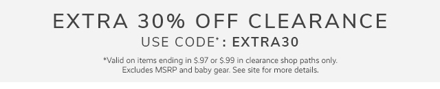 EXTRA 30% OFF CLEARANCE - USE CODE: EXTRA3O