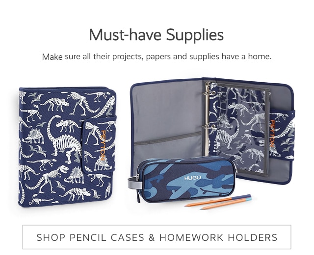 SHOP PENCIL CASES & HOMEWORK HOLDERS