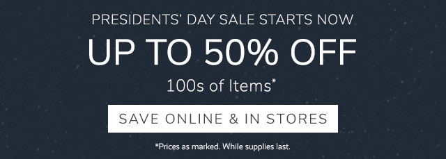 UP TO 50% OFF 100s OF ITEMS*