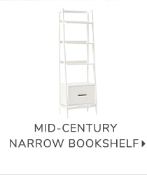 MID-CENTURY NARROW BOOKSHELF