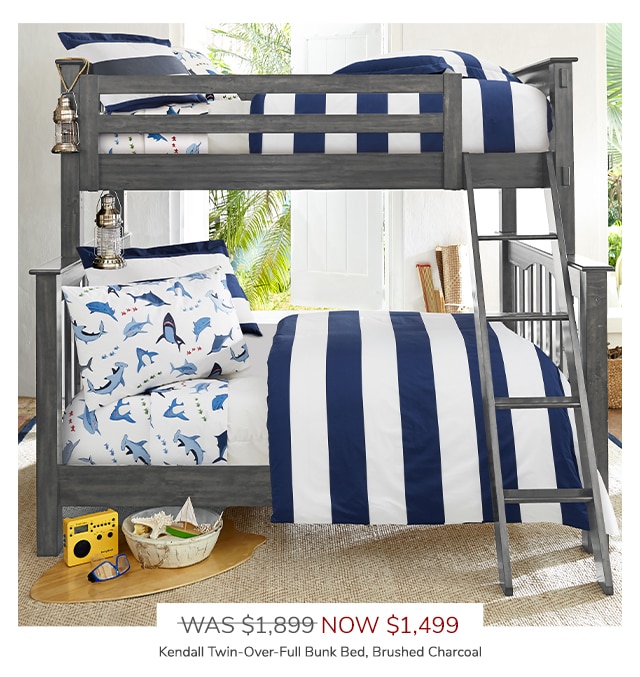 KENDALL TWIN-OVER-FULL BUNK BED BRUSHED CHARCOAL