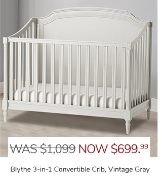 BLYTHE 3-IN-1 CONVERTIBLE CRIB, VINTAGE GRAY