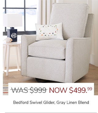 BEDFORD SWIVEL GLIDER, GRAY LINEN BLEND