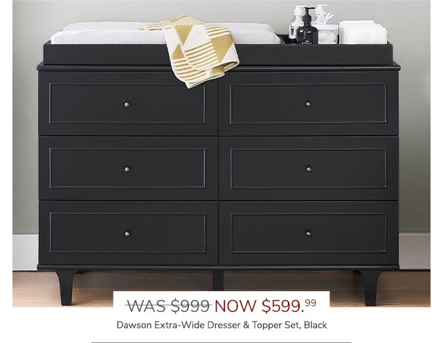 DAWSON EXTRA-WIDE DRESSER & TOPPER SET, BLACK