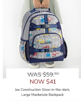 JAX CONSTRUCTION GLOW-IN-THE-DARK, LARGE MACKENZIE BACKPACK