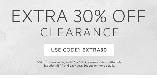 EXTRA 30% OFF CLEARANCE - USE CODE: EXTRA30