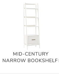 MID-CENTURY NARROW BOKKSHELF