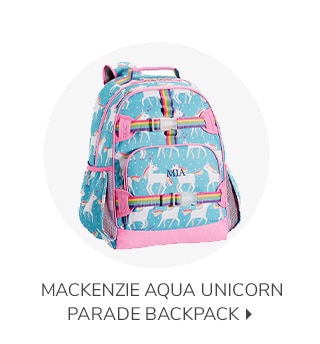 MACKENZIE AQUA UNICORN PARADE BACKPACK