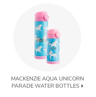 MACKENZIE AQUA UNCORN PARADE WATER BOTTLES