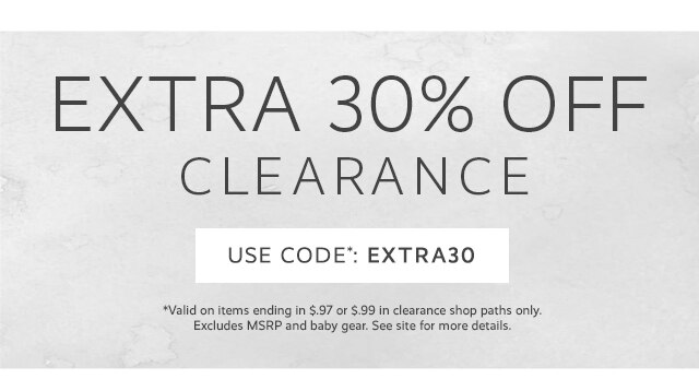 EXTRA 30% OFF CLEARANCE