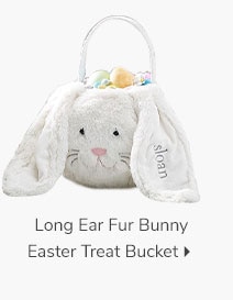 LONG EAR FUR BUNNY EASTER TREAT BUCKET