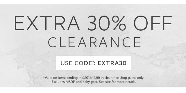 EXTRA 30% OFF CLEARANCE