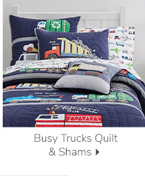 BUSY TRUCKS QUILT & SHAMES