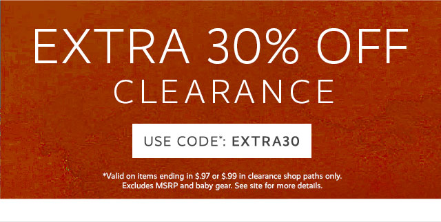 EXTRA 30% OFF CLEARANCE