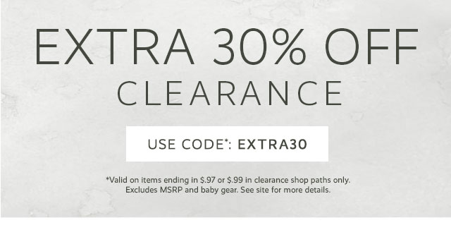 EXTRA 30% OFF CLEARANCE