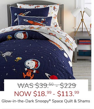 GLOW-IN-THE DARK SNOOPY® SPACE QUILTS & SHAMS