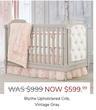 BLYTH UPHOLSTERED CRIB, VINTAGE GRAY