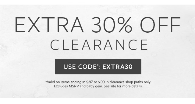 EXTRA 30% OFF CLEARANCE