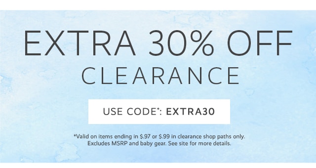 EXTRA 30% OFF CLEARANCE