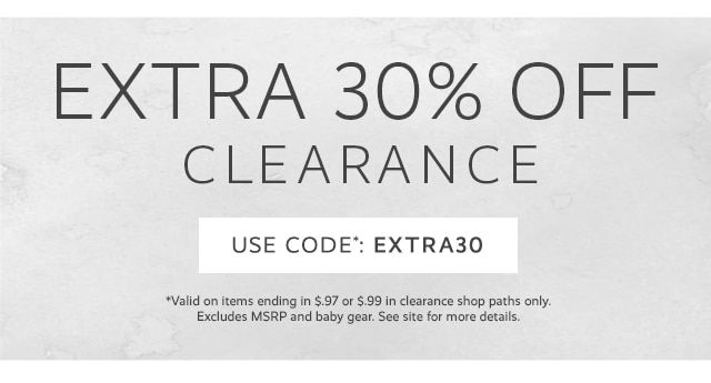 EXTRA 30% OFF CLEARANCE