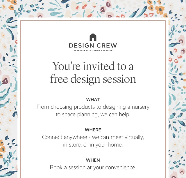 YOU'RE INVITED TO A FREE DESIGN SESSION