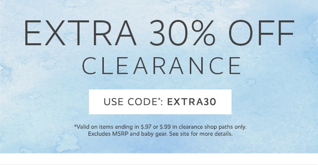 EXTRA 30% OFF CLEARANCE