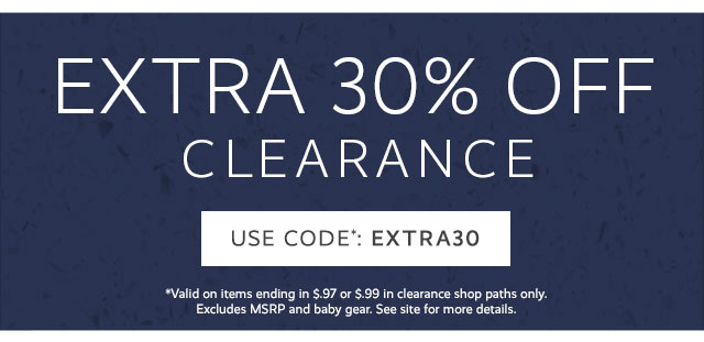 EXTRA 30% OFF CLEARANCE