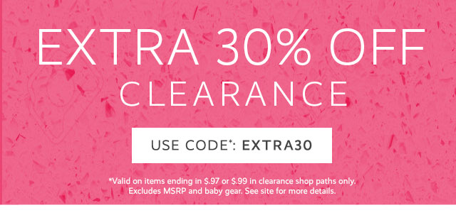 EXTRA 30% OFF CLEARANCE