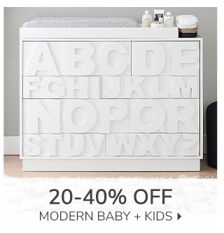 20-40% OFF MODERN BABY + KIDS