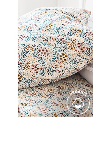 ORGANIC FIELD FLORAL SHEET SET