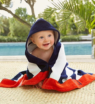 SHARK STRIPE BABY BEACH TOWEL