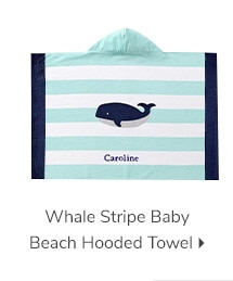 WHALE STRIPE BABY BEACH HOODED TOWEL