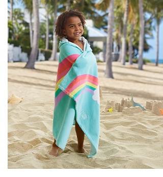 UNICORN RAINBOW HOODED TOWEL