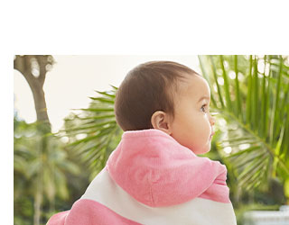 SUNSHINE STRIPE BABY HOODED TOWEL