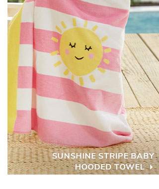 SUNSHINE STRIPE BABY HOODED TOWEL