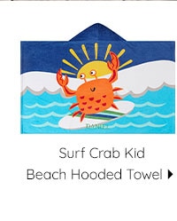 SURF CRAB KID BEACH HOODED TOWEL