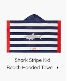 SHARK STRIPE BEACH HOODED TOWEL