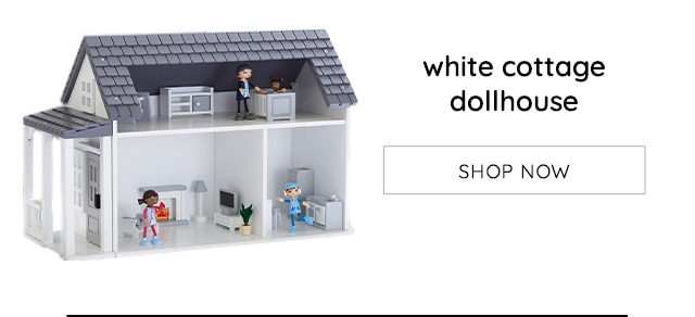 WHITE COTTAGE DOLLHOUSE