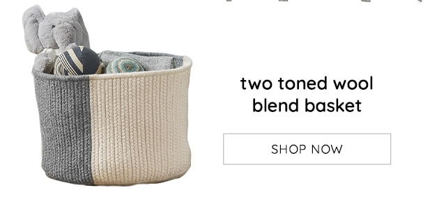 TWO WONEED WOOL BLEND BASKET