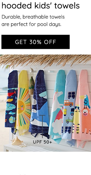 GET 30% OFF HOODED KIDS' TOWELS