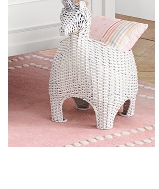 UNICORN SHAPED WICKER STORAGE