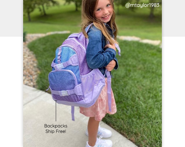 LAVENDER AQUA OMBRE SPARKLE GLITTER BACKPACK