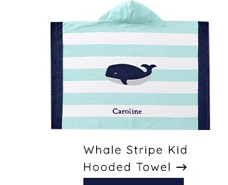 WHALE STRIPE KID HOODED TOWEL