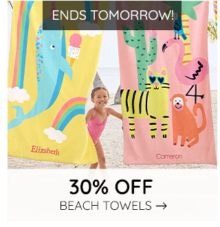 30% OFF BEACH TOWELS