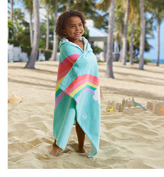 RAINBOW HOODED BEACH TOWEL