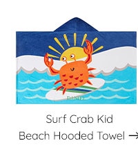 SURF CRAB KID BEACH HOODED TOWEL